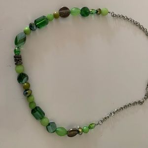 You and I Gemstones of Green Blue Geometric Shapes Necklace
